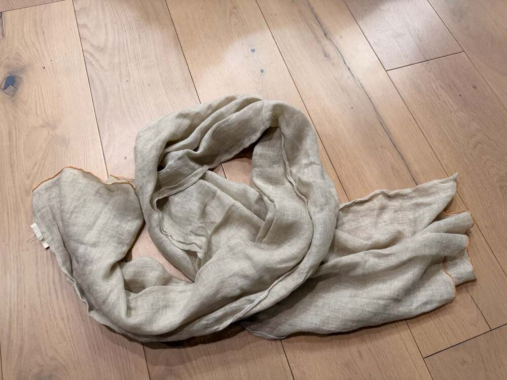 Eileen Fisher Natural Organic Linen Mesh Scarf Wrap
